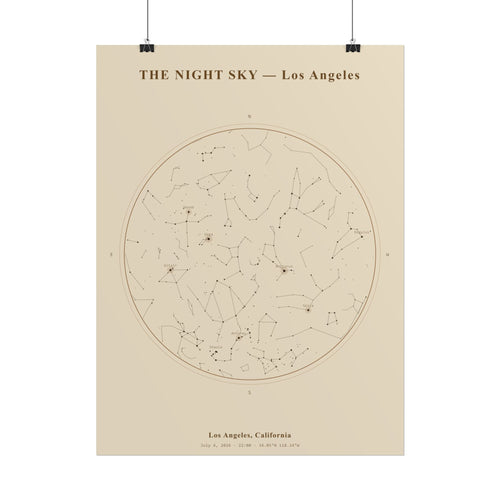 Los Angeles Star Map Print — Independence Day Night, July 4, 2026