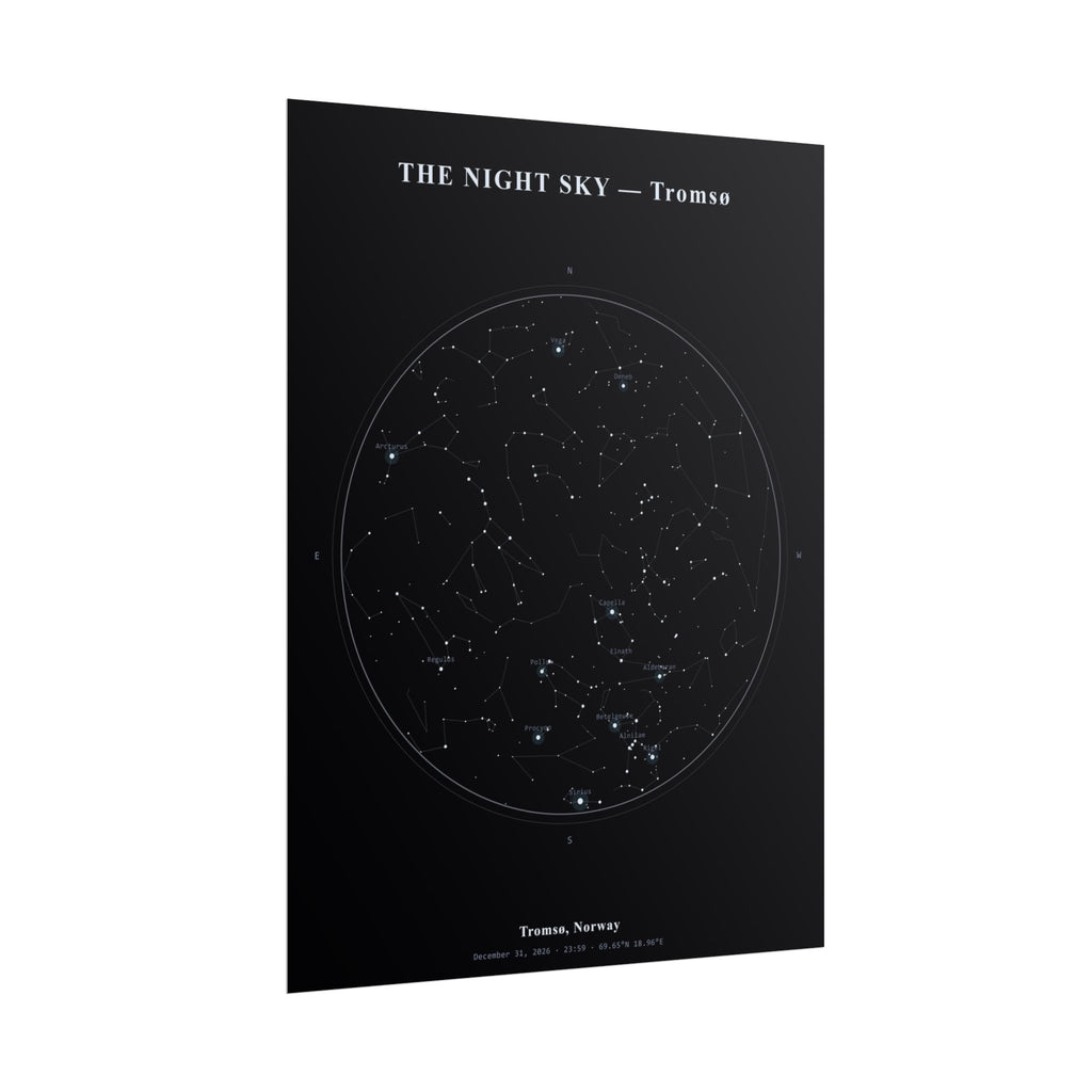 Tromsø Norway Star Map Print — The Last Night of 2026