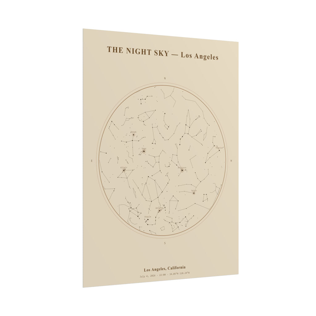 Los Angeles Star Map Print — Independence Day Night, July 4, 2026