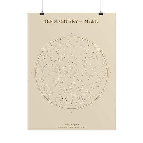 Madrid Star Map Print — The Night of July 19, 2026