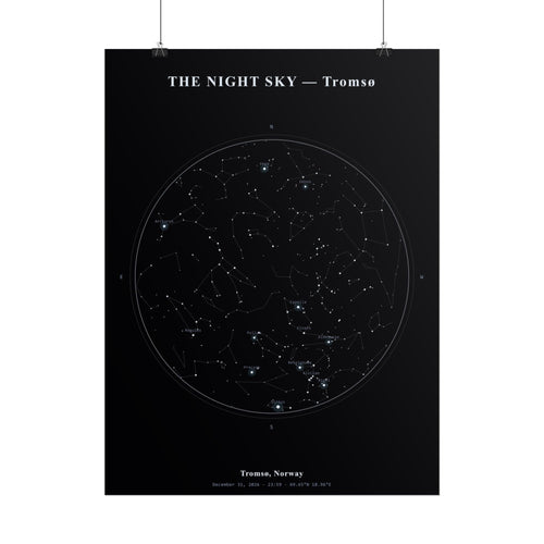 Tromsø Norway Star Map Print — The Last Night of 2026