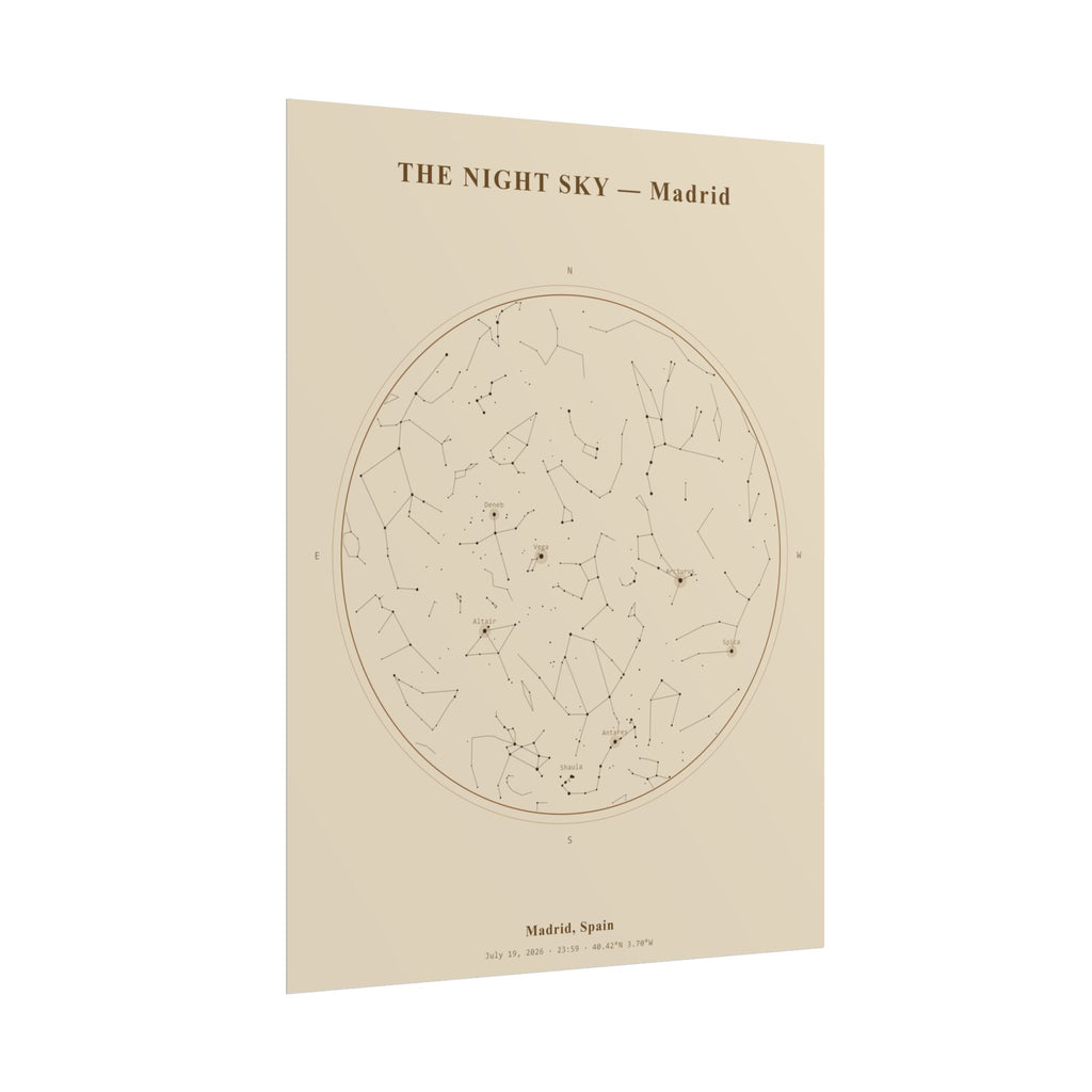 Madrid Star Map Print — The Night of July 19, 2026